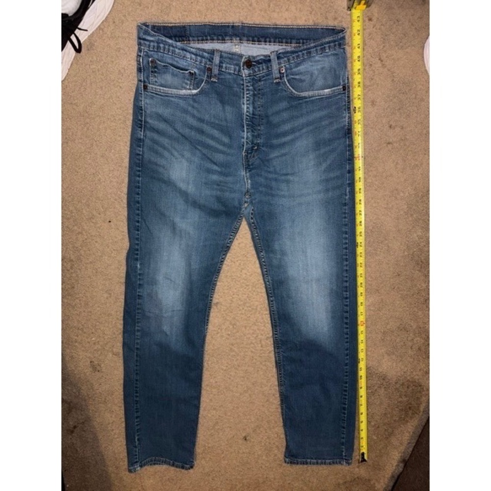 Levis 505 Regular Fit Straight Leg Blue Denim Jeans Mens 36x32 00505-1064 T01-26